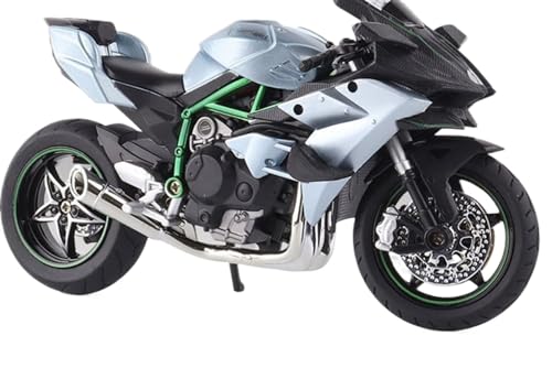 Maquette moto Kawasaki H2R 1:12 en métal injecté bleu de haute précision