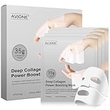 AVJONE Collagen Face Mask for moisturizing and Glass Skin, hydrating Overnight Face Mask for All Skin Types Pore Minimizing,Elasticity Enhancing,Firming - 35g x4ea