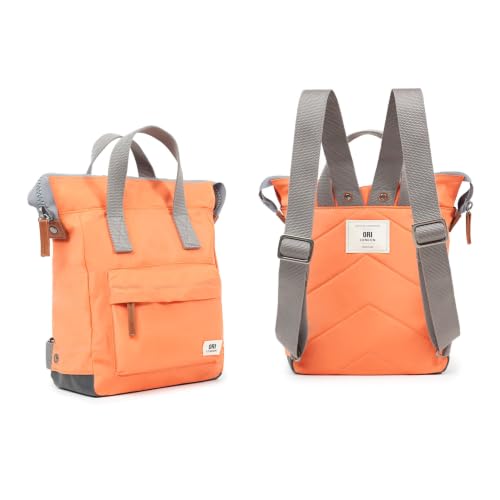 Image of ORI LONDON Small Tote Bag Backpack - Nylon Tote Backpack for Women & Men with Wide Mouth, Chunky Zippers, Multiple Pockets, Adjustable Straps - The Bantry, Firecracker Backpack, 12.6x9x4