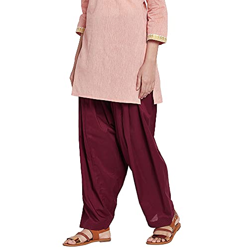 Image of GO COLORS Soft Cotton Salwar for Women | Relaxed Fit, Mid Rise, Ankle Length, Drawstrings