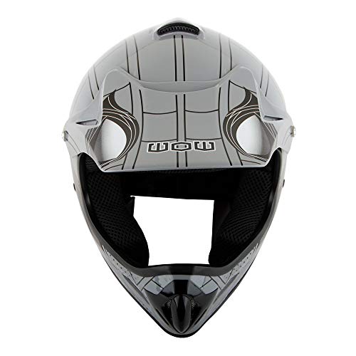 Motocross Mx Bmx Bike Youth Spider Black Helmet (Size: Large) + Goggle + Skeleton Glove (Size: Medium) #TOP4
