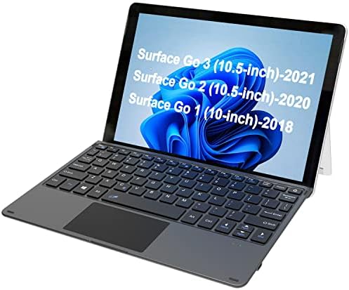 Arteck Microsoft Surface Go Type Cover, Ultra-Slim Portable Bluetooth Wireless Keyboard with Touchpad for Surface Go 3 (2021), Surface Go 2 (2020) and Surface Go Built-in Rechargeable Battery