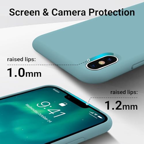 LOXXO Microfiber Candy Case Compatible For Iphone X/Xs Liquid Silicone Gel Rubber Phone Cases Non-Slip Full Body Protective Shockproof Back Cover (Cactus), Blue 2 41kPbsuadwL