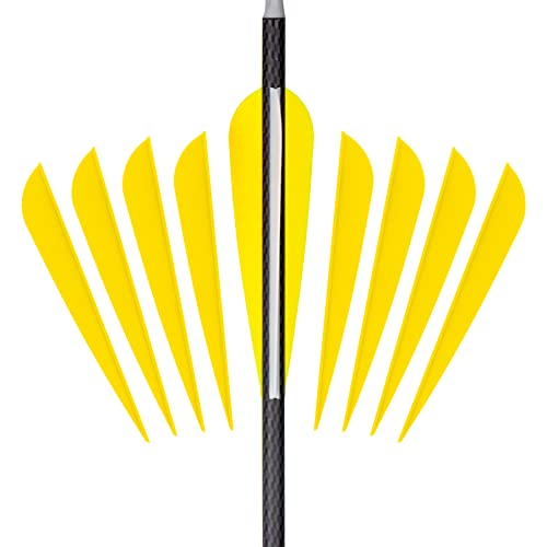Letszhu Arrows Vanes 4 Inch Plastic Feather Fletching For Diy Archery Arrows 50 Pack (Yellow) #TOP1