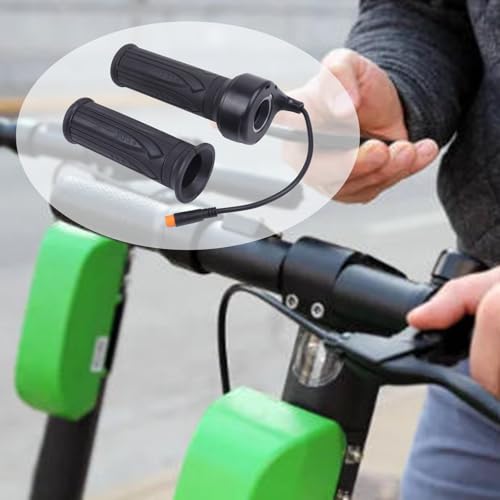 Image of Electric Bicycle Throttle Grip with 3 Pin Waterproof Plug, 20X E-Bike Modified Thumb Throttle Part, 12-72V Speed Accelerator for Mountain Bike Scooter