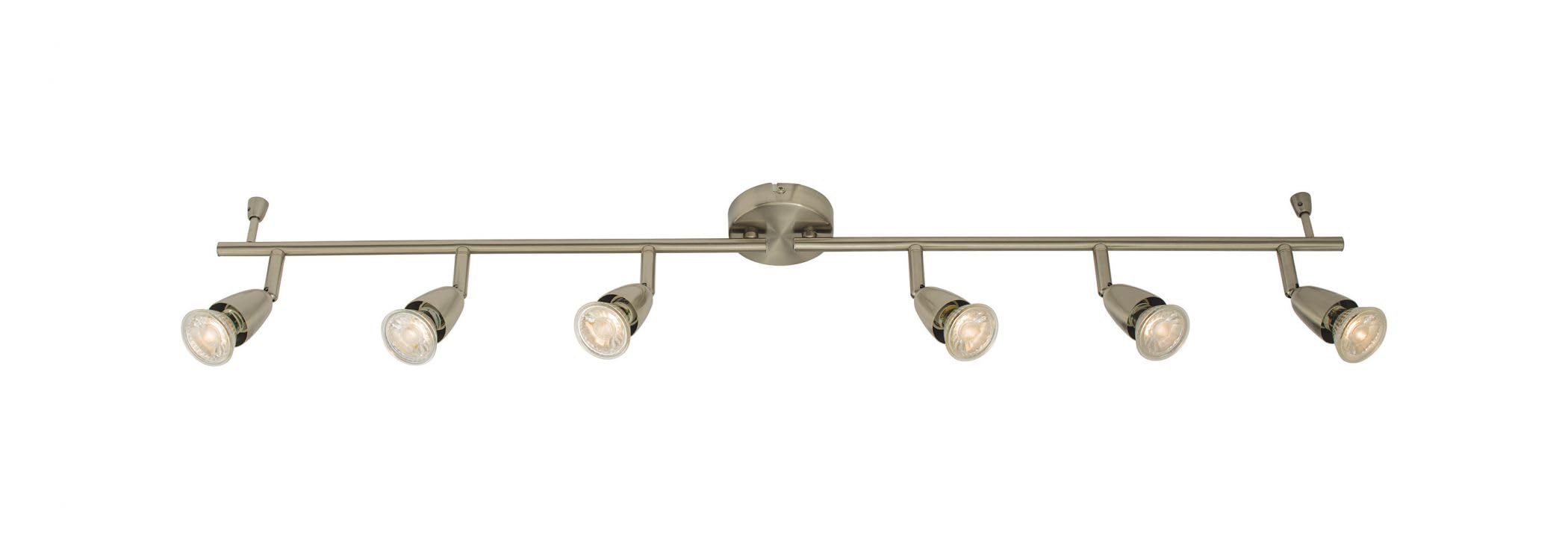 Saxby Sax61003 Lighting Amalfi Two Bar With Six Halogen Spotlights Brushed Chrome from B&Q
