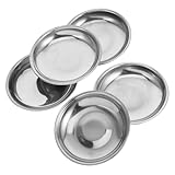 Petits plats à sauce en acier inoxydable : large gamme d'applications, peuvent être utilisés comme assiette à condiments, assiette à fruits, assiette à fruits secs, etc., plat à trempette