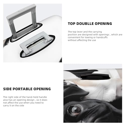 Luggage Cover Protector Washable Stretch Suitcase Protector Cute Black Pug Dog Suitcase Cover Anti-Scratch Travel Baggage Covers Fits 18-32 Inch Luggage Protectors, Small4