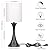 3 Way Touch Control Table Lamp, Modern Bedside Lamp for Bedroom, Dimmable Black Nightstand Lamp White Shade Desk Reading Light for Living Room Office Dorm, 3000K LED Bulb Included