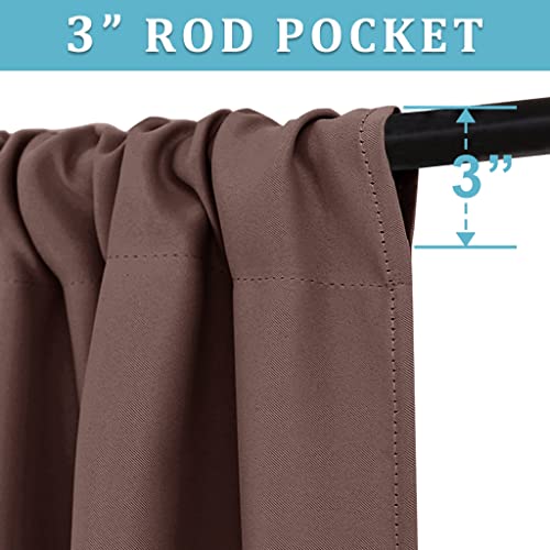 RYB HOME Blackout Curtains for Kitchen, Small Window Curtains Blinds, Thermal Insulating Drapes for Bathroom Cafe Bedroom Small Window, W 29 x L 45 inch, Chocolate Brown, 2 Panels