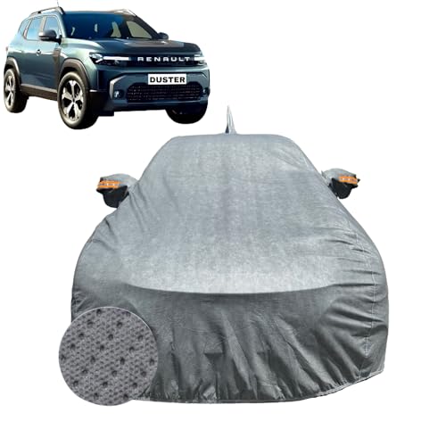 Image of Car Cover for Renault Duster (2026) | 100% Waterproof Cover with Antenna & Reflective Mirror Pockets | Dustproof, Scratchproof, Heatproof Duster Car Cover |Soft Cotton Lining| Grey