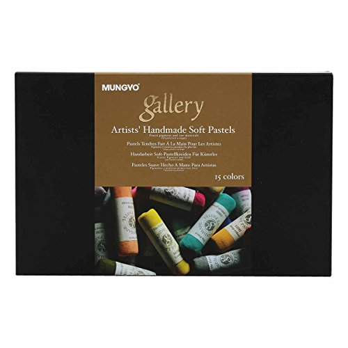 Mungyo MPHM-15 - Gallery Artists' Handmade Soft Pastels, set de 15 lápices de colores pastel hechos a mano de calidad artística, consistencia blanda