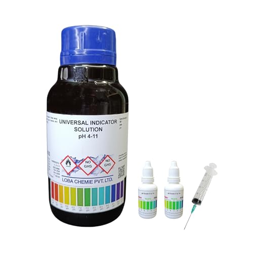 Image of Universal Indicator Solution 500 ml, (Accurate pH Scale Range from 0 to 14, Analytical Reagent Grade, Which Gives Accurate Color Range from Red to Dark Purple as per Organic Chemistry)