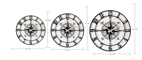 Image of Wall Clock Stylish Metal Analog Wall Clock for Living Room, Bedroom, Office, Kitchen, Home and Hall | Antique Fancy Big Size Modern Wall Watch (Black(ST-6), 60 CM)