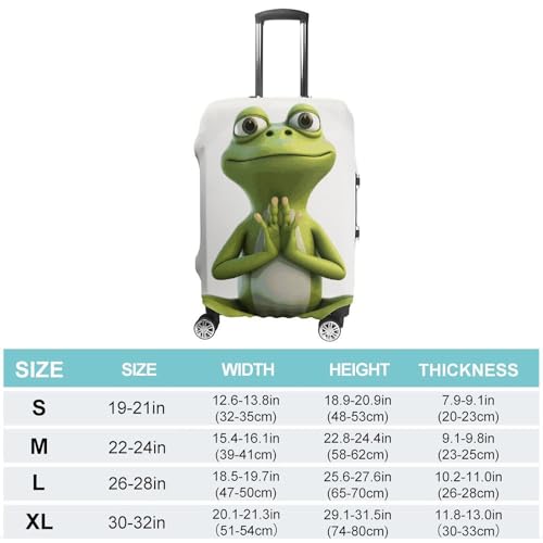 The Funny Frog Doing Yoga Luggage Cover, Washable Elastic Suitcase Cover Protector Fit 18-32 Inch Luggage2