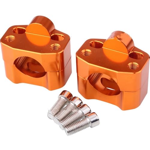 Abrazaderas de manillar para motocicleta mecanizadas en CNC con acabado anodizado naranja resistente