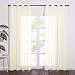 NICETOWN Living Room Sheer Curtains - Home Fashion Grommet Top Solid Voile Panels for Patio Door(One Pair, W54 x L84, Cream Beige)