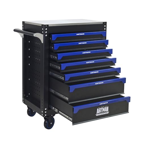 RYH Rolling Tool Cart with Steel Top 7-Drawers
