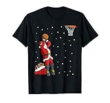 Lustiges Weihnachtsmann Basketball Weihnachten Wurf Geschenk T-Shirt