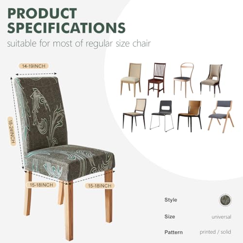 Secgo Chair Covers For Dining Room 4 Pack, Stretch Dining Chair Cover, Washable Spandex Kitchen Parsons Chair Slipcovers,Chair Covers For Home Or Party thumb #4