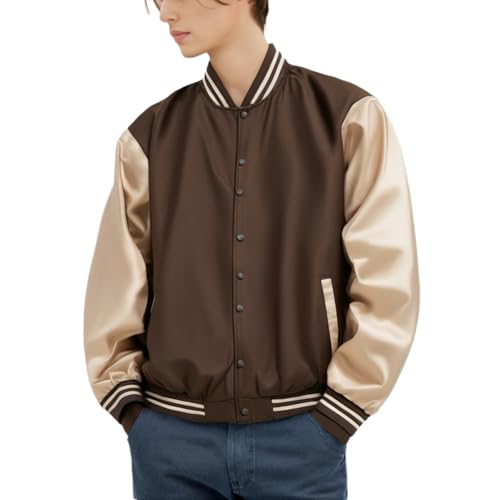 Men's Casual Jacket Leather Long Sleeve Loose Thin Section Fall and Winter Retro Hundred Baseball Clothing Jacket