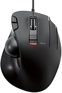 Elecom Wired Trackball Mouse Thumb Operated Model, Ergonomic Grip, Tilt Function, 6 Buttons