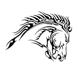 SCSHY Auto-Aufkleber 16,1 cm * 12,1 cm Tier Tribal Tattoo Pferd Hengst Vinyl Auto Aufkleber Dekor Aufkleber Schwarz/Silber Zubehör
