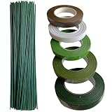 Arlai Floral Arrangement Kit-Floral Tool 5Roll Flower Paper Tape with 50Pcs 16" Floral Stem Wire for