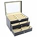 Produktbild Futchoy Brillen Aufbewahrungsbox Verschließbare Sonnenbrillen Organizer Gläser Displayschublade Tragbare 3 Schichten 24 Slots Vitrine High Grade Diebstahlsicherung staubdicht PU Leather
