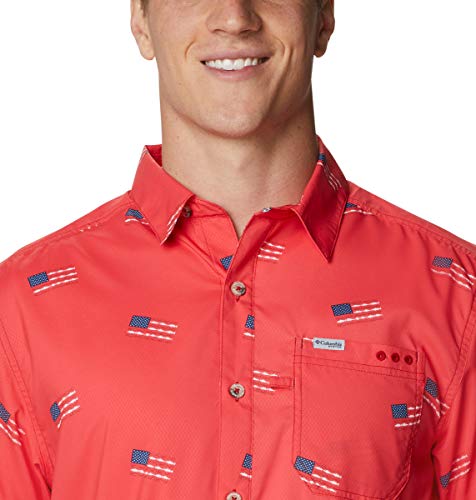 Columbia Camiseta masculina Super Slack Tide Camp, manga curta, absorção de umidade, estampa de band