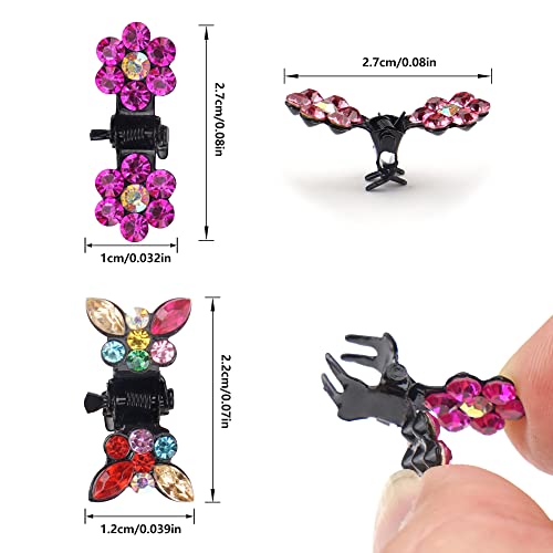 Ded 80Pcs Butterflu Hair Clips Flower Rhinestone Hair Clip Glitter Hair Bangs Clips Hair Accessories For Baby Girl Kids Toddlers #TOP1