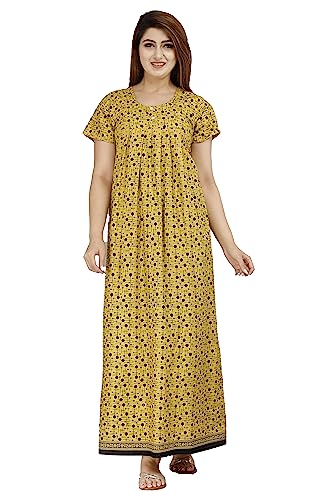 Image of Monique Brand 100% Pure Cotton Nighty for Woman | Floral Gown for Women Night Wear | Cotton Nighty for Women Stylish | Maxi for Women Cotton
