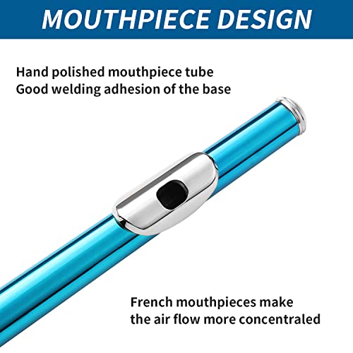 Lesage FLUTE-SBL Closed Hole C Flutes 16 Key Blue Flute thumb #6