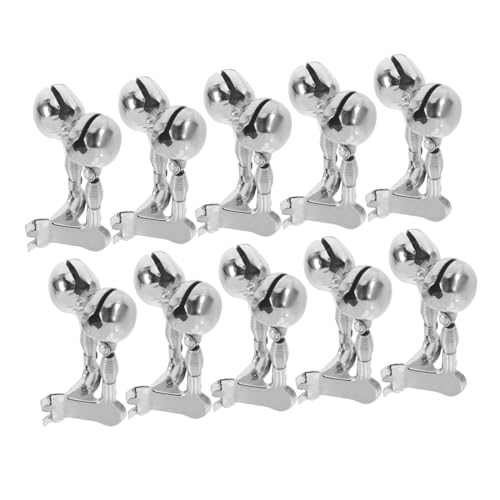 Milisten 10 Piezas Campana de inducción de Pesca Alarma de Pesca Barra de Pesca Alarma Fuerte Campana de Doble Alerta Alarma de mordedura pescando Campana de Pesca Acero Inoxidable Silver
