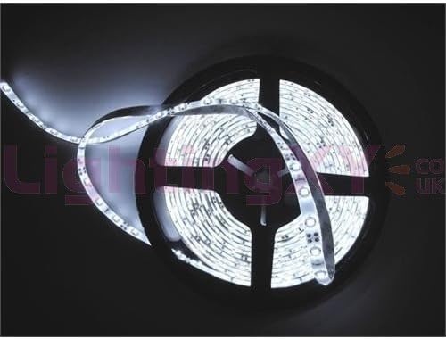 JnDee Starter Plug and Play Kits -Day White 5M 16 Feet Flexiable LED Strip LED Tape Light 5 Metres with 300 SMD LEDs with 12V DC Transformer