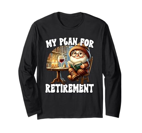 Funny Retirement Plan For Retired Mom Wine And Reading Books Manga Larga