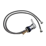 Friseur Shampoo-Bett Armatur mit 80cm Schlauch, Zinklegierung Einhand-Mischbatterie mit Keramikventil, 1/2" Standardanschluss, für Friseursalon Haarbecken, Chrom