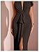 Floerns Women's Deep V Neck Halter Dress Bow Ruched Split Evening Bodycon Maxi Dresses Coffee Brown Small