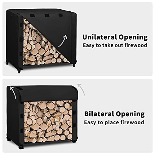 Easy-Going 4 Feet Outdoor Log Rack Cover Durable Waterproof Weatherproof Firewood Cover With Openable Front Flap thumb #4