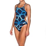 arena Women's Standard Spider Challenge Back One Piece Swimsuit, Navy, 22