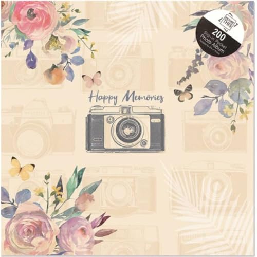 Tallon Vintage Cream Happy Memories 6x4 Photo Album Memo Slip in Holds 200 Photos