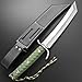 Gtkii GTK48 Fixed Blade Knife AUS-10 Stainless Steel Blade Full Tang Nylon Fiberglass Handle Samurai Style Fix Knifes for Camping Hunting Collection(Green)