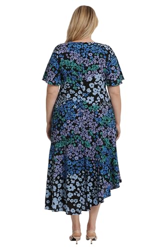 Image of Maggy London Women's Maggy London Women's Dresses Short Flutter Sleeve Fit and Flare Dress with Asymmetric Hem Tier