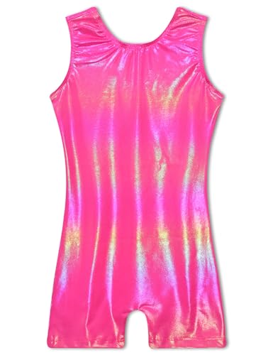 Image of TENVDA Leotards for Girls Gymnastics Kids Children Biketard With Shorts Sparkly Unicorn Dance Unitards(Multiple Colors)