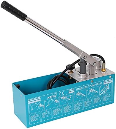KATSU Pipeline Pressure Test Pump, Manual Hand Power Hydraulic 12L 0-50Bar Leakage Tester for Hot and Cold Water Pipe System Installation Inspection 318923