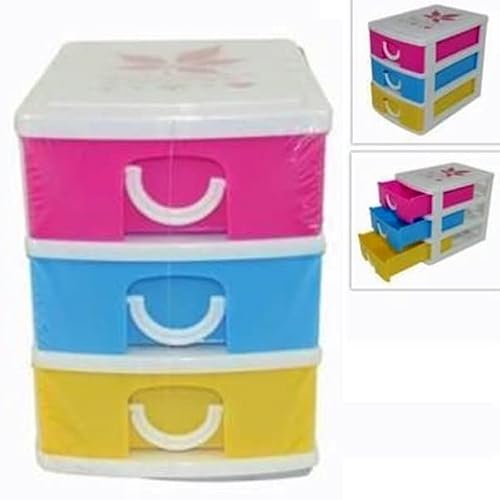 Trade Shop Traesio Cassettiera Piccola 3 Cassetti 11,5X13X9Cm Colorata Multiuso Minuteria