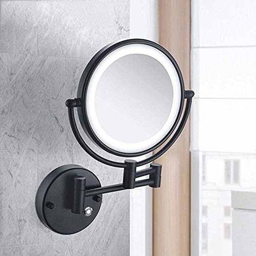 Miroir de maquillage mural extensible 3X noir mat JCAKES de 8 pouces - 8