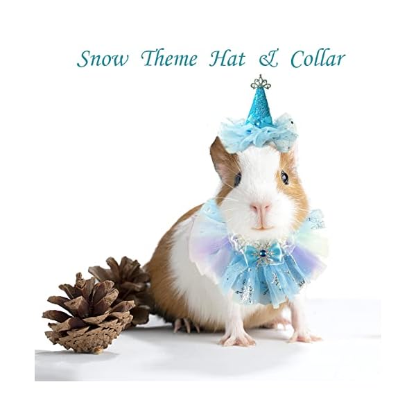 Shurung small animal birthday princess costume for rabbit guinea pig- guinea pig crown hat tutu skirt bunny princess hat bunny bandana halloween small pet outfit for guinea pig bunny hedgehog - image 8