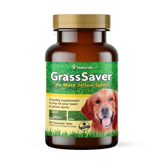 NaturVet GrassSaver Dog Supplement – Helps Neutralizes Urine to Eliminate Yellow Lawn Spots – Includes B-Complex Vitamins, Amino Acids – Tasty Soft Chew Supplements for Dogs – 250 Ct.