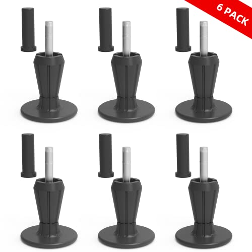 Kohome 6Pcs Steel Stem Plastic Bed Frame Feet,Sturdy Bed Frame Legs For Replace Wheels,Black #TOP1